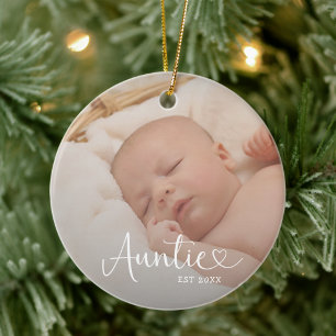 Décoration En Céramique Tatie Établie 2 Photo Bébé Cœur Mignon
