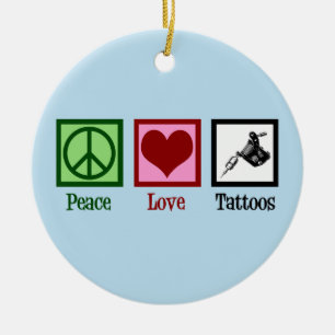 Décoration En Céramique Tatouages Peace Love