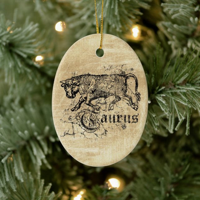 Décoration En Céramique Taurus zodiaque vintage (Arbre)