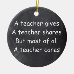 Décoration En Céramique Teacher Gives Shares Cares Chalkboard Gift Idea