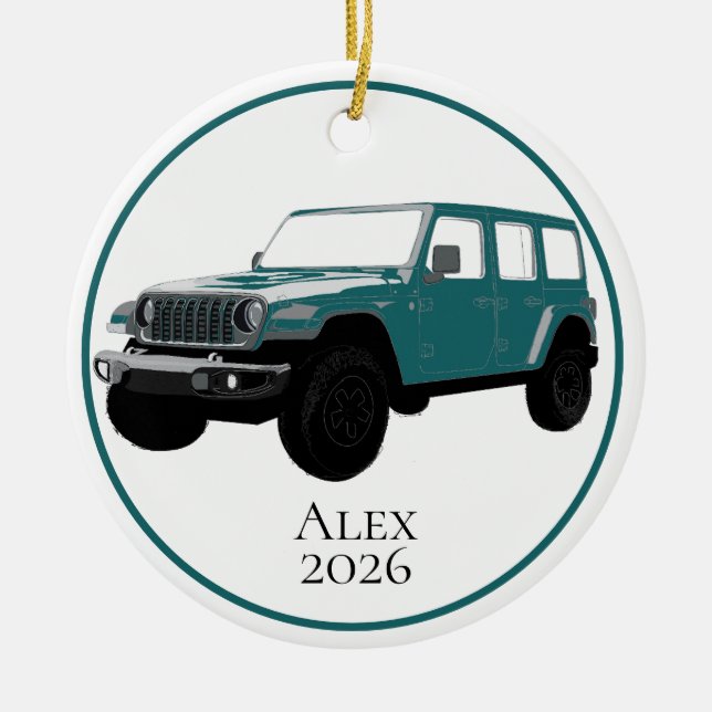 Décoration En Céramique Teal Off-Road Utility Vehicle 7 slot grille (Devant)