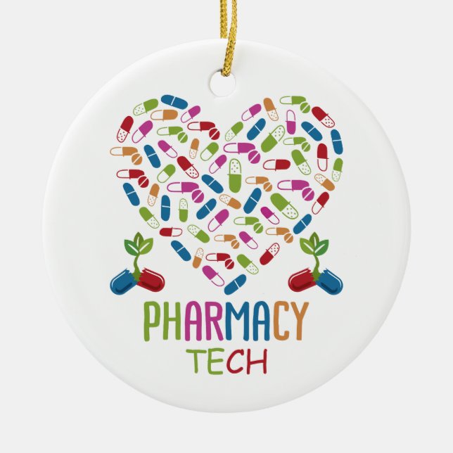 Décoration En Céramique Technicien en pharmacie pharmacien (Devant)