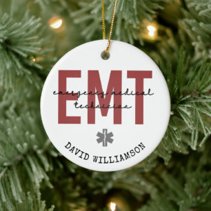 Décoration En Céramique Technicien Médicale d'urgence EMT personnalisé