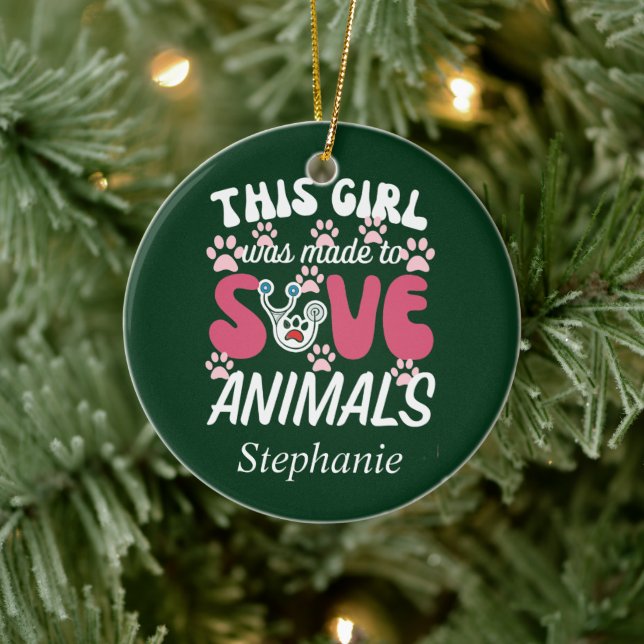 Décoration En Céramique Technicien vétérinaire (Arbre)