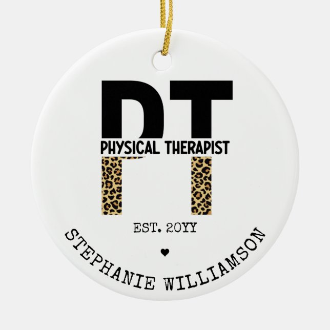 Décoration En Céramique Teetah, physiothérapeute personnalisée PT Imprimer (Devant)