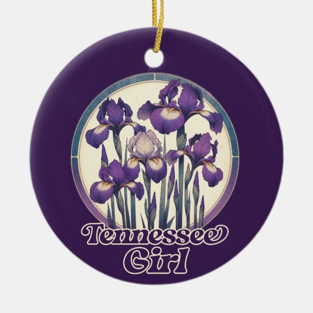 Décoration En Céramique Tennessee Purple Iris Flower Art (Devant)