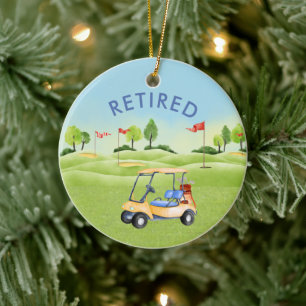 Décoration En Céramique Terme de golf de retraite Nom Date