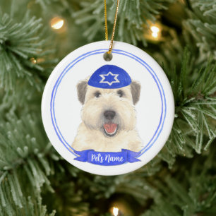 Décoration En Céramique Terrier roulant personnalisé Hanoukka Yarmulke