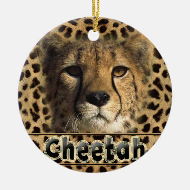 DÉCORATION EN CÉRAMIQUE TÊTE CHEETAH (Devant)