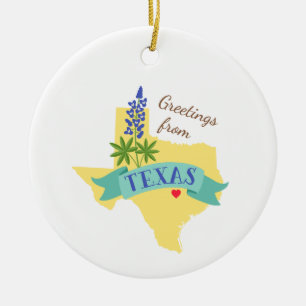 Décoration En Céramique Texas Greetings