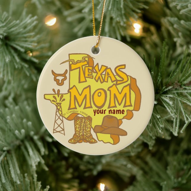 Décoration En Céramique Texas Mom (Arbre)