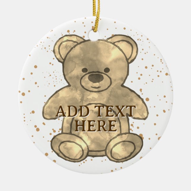 Décoration En Céramique Texte personnalisé de l'ours en peluche (Devant)
