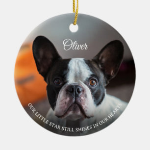 Décoration En Céramique Texte pour mémorial de chien perdu avec nom, photo