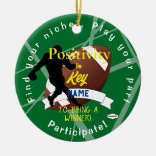 Décoration En Céramique Thème de football pour garçon Ornament vert HAMbyW