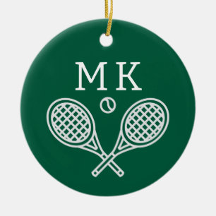Décoration En Céramique Thème de tennis Big Bold Monogramme