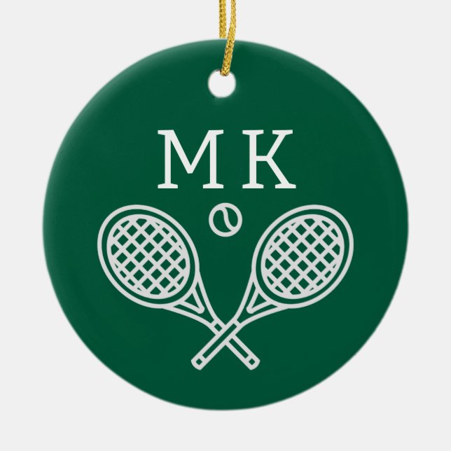 Décoration En Céramique Thème de tennis Big Bold Monogramme (Devant)