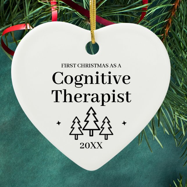 Décoration En Céramique Thérapeute cognitive Nouveau emploi Noël (Cognitive Therapist New Job Christmas Ceramic Ornament
)