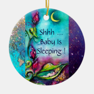 DÉCORATION EN CÉRAMIQUE THUMBELINA ROSE RUBY AFFICHETTE DE PORTE DU MONOGR