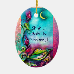 DÉCORATION EN CÉRAMIQUE THUMBELINA ROSE RUBY MONOGRAM AFFICHETTE DE PORTE