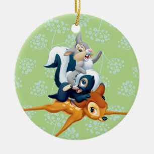 Décoration En Céramique Thumper, Fleur et Bambi empilés pendant le jeu