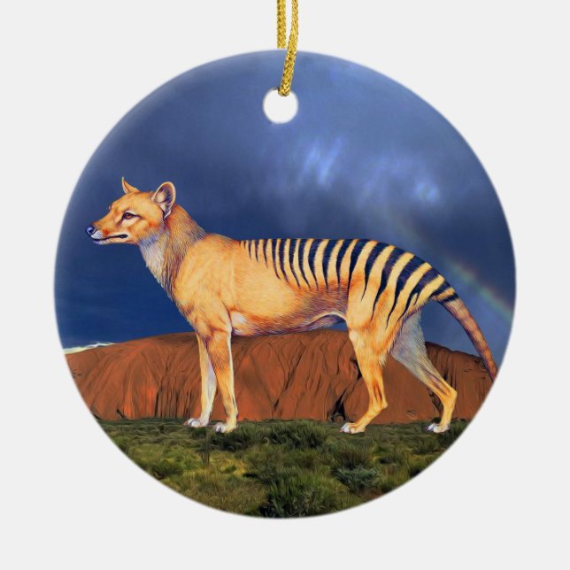 Décoration En Céramique Thylacine (tigre tasmanien) (Devant)