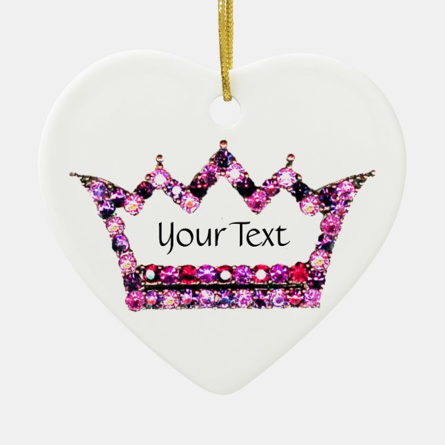 Décoration En Céramique Tiara rose personnalisée (Devant)