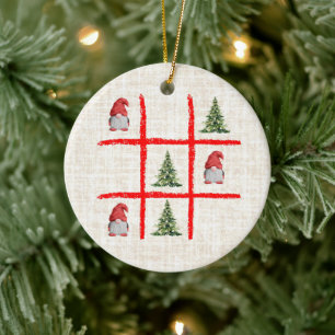 Décoration En Céramique Tic Tac Toe Arbres de Noël – Linge Confortable Sca