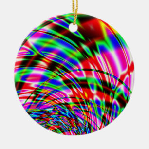 Décoration En Céramique Tie Dye Rétro Vague Fractale