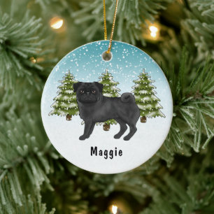 Décoration En Céramique Tigre noir mignon chien de dessin animé forêt hive