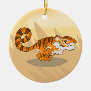 Décoration En Céramique Tigre sur l'ornement en céramique de chasse