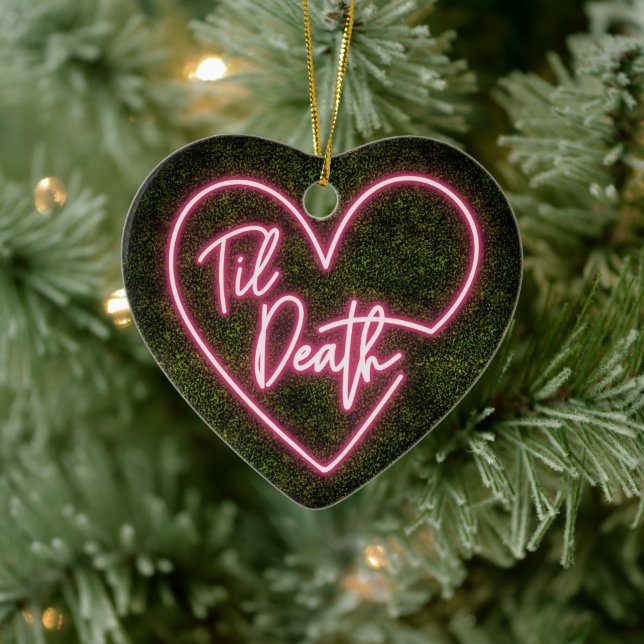 Décoration En Céramique Til Death Neon Premier Noël Marié Engagé (Arbre)