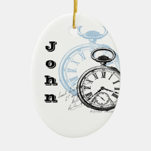 Décoration En Céramique Time Pocket Watch Christmas Orament