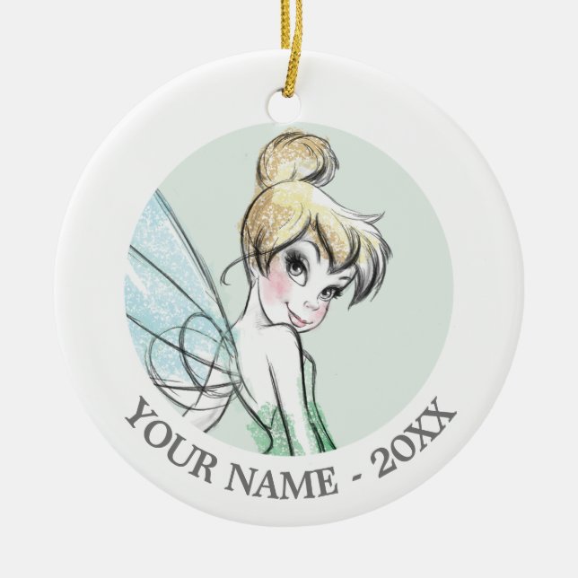 Décoration En Céramique Tinkerbell | Headshot Ajouter votre nom (Devant)