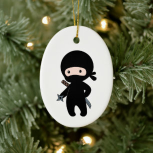 Décoration En Céramique Tiny Ninja tenant l'étoile à lancer