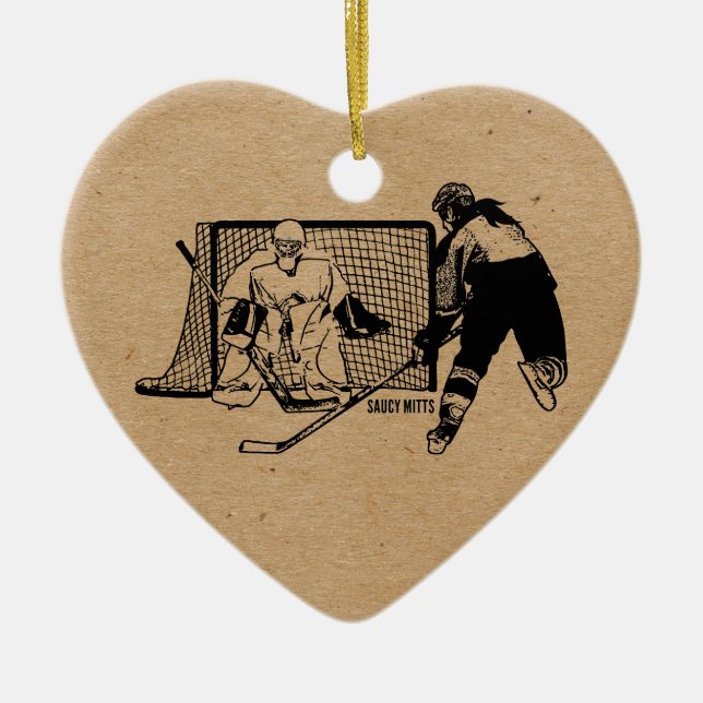 Décoration En Céramique Tiré sur l'hockey net (femelle) (Devant)