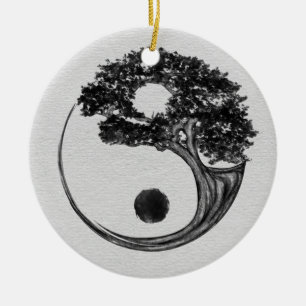 Décoration En Céramique Toile de Yin Yang