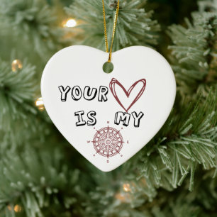 Décoration En Céramique Ton coeur est mon boussole