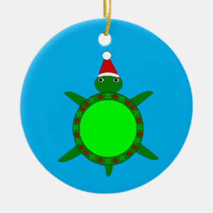 Décoration En Céramique Tortue de Noël mignonne avec coquille de fleurs