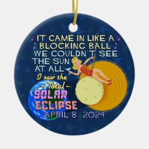 Décoration En Céramique Total Éclipse Solaire Avril 8 2024 Amusant América