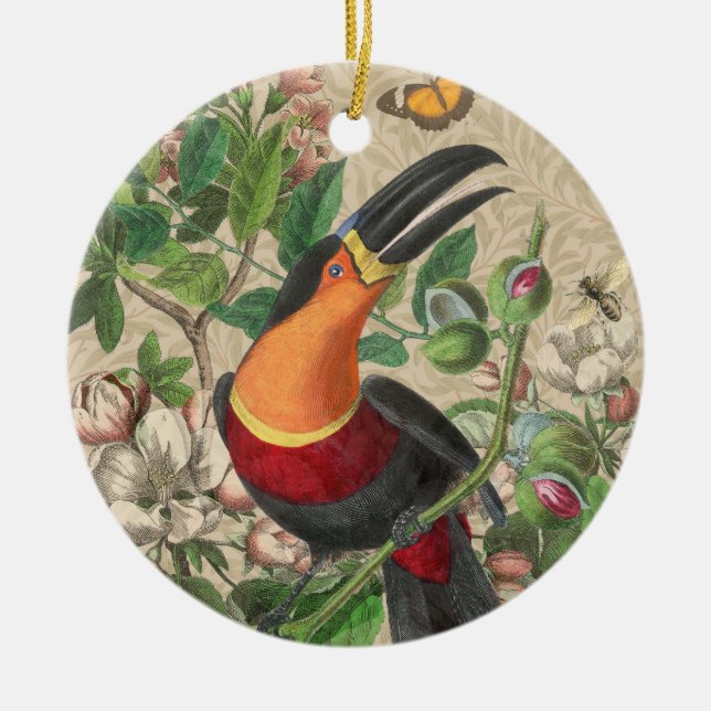 Décoration En Céramique Toucan Jungle Tropical Bird Belle antique (Devant)