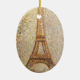 Décoration En Céramique Tour Eiffel par Georges Seurat, Art Vintage