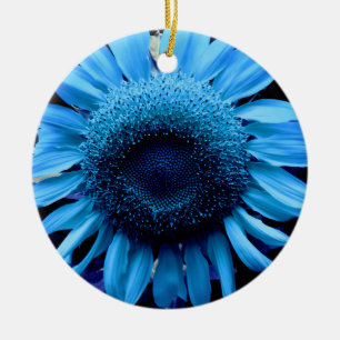 Décoration En Céramique Tournesol bleu