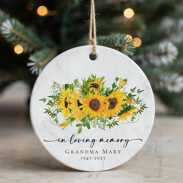 Décoration En Céramique Tournesol Rustique En Mémoire D'Amour (Créateur téléchargé)