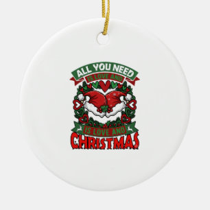 Décoration En Céramique Tout ce dont vous avez besoin est l'amour Noël Cha