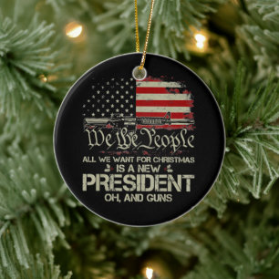 Décoration En Céramique Tout Ce Que Je Veux Pour Noël Est Un Nouveau Prési