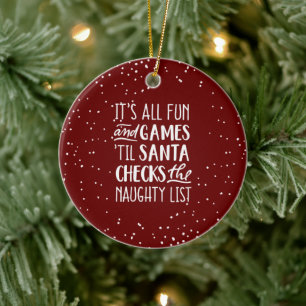 Décoration En Céramique Tout est amusant & Jeux Liste coquine Noël
