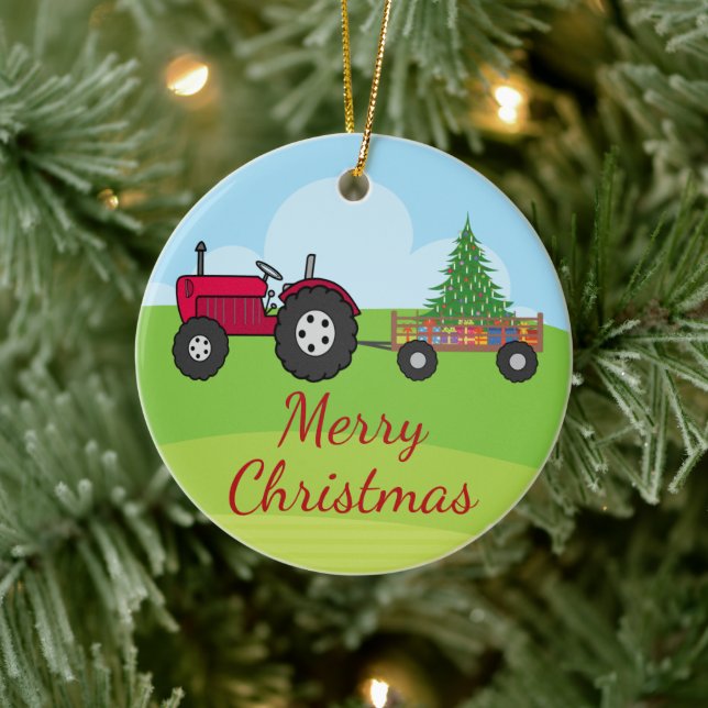 Décoration En Céramique Tracteur agricole Noël (Arbre)