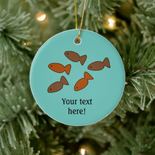 Décoration En Céramique Traitements en forme de poisson avec texte personn