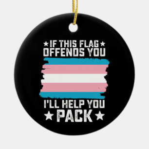 Décoration En Céramique Trans Si Ce Drapeau Vous Offense Je Vous Aiderai à
