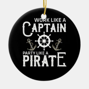 Décoration En Céramique Travailler Comme Une Partie Capitaine Comme Un Pir